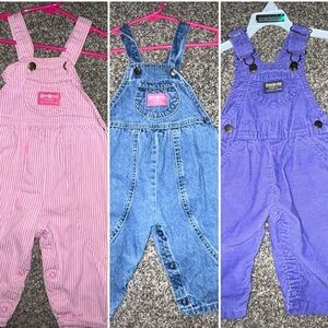 OshKosh B'gosh Kids Overalls - Pink, Blue, Purple Vintage 90’s Lot# C-006
